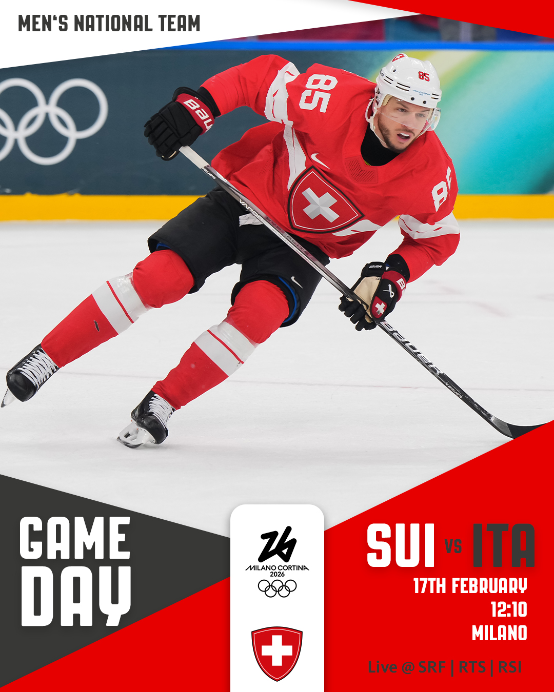 Formation des équipes pour le match Suisse vs Italie