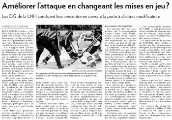 NHL : les mises en jeu pourraient également être modifiées