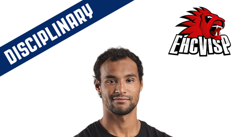 Un match de suspension et une amende contre Troy Josephs du HC Viège