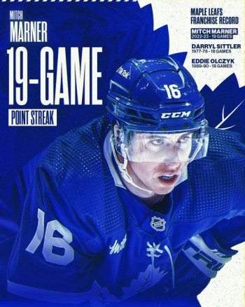 Mitch Marner signe un record de franchise chez les Leafs
