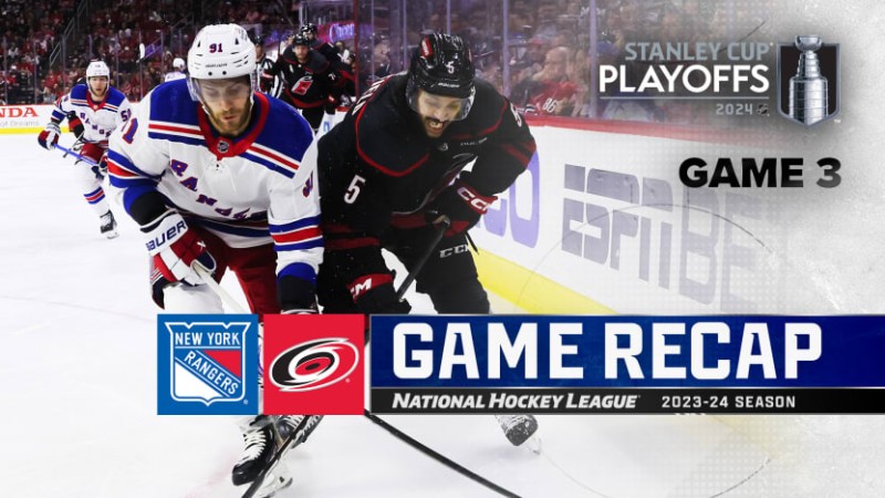 Les Rangers remportent le troisième match en prolongation et poussent les Hurricanes au bord de l'élimination