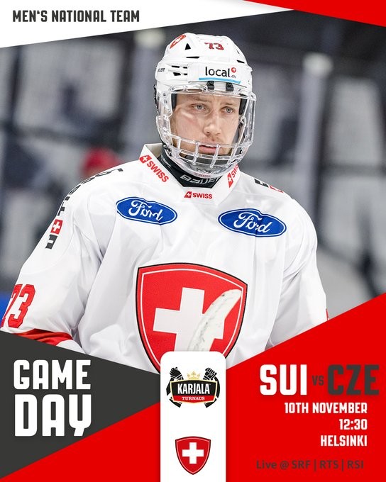 Aufstellung der Teams für das Spiel Tschechien vs. Schweiz