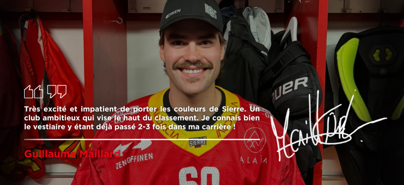 Guillaume Maillard se joint au HC Sierre