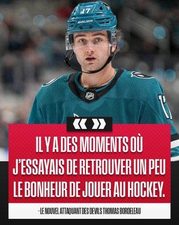 Thomas Bordeleau a lui-même demandé à être échangé