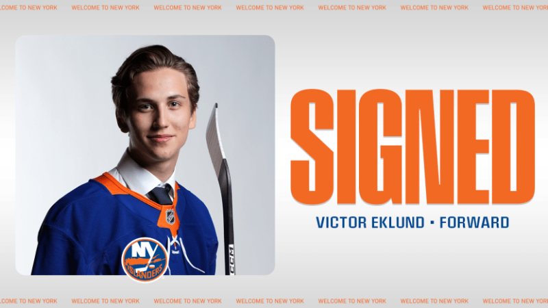 Victor Eklund signe son premier contrat avec les New York Islanders