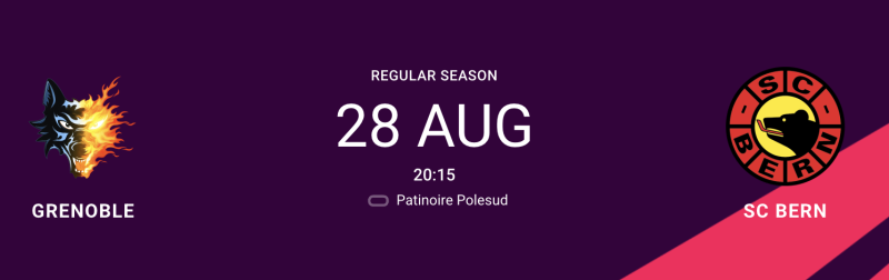Aufstellung der Teams für das Spiel Grenoble vs. Bern