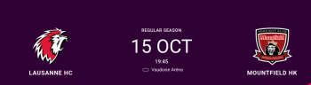 Formation des équipes pour le match Lausanne vs Mountfield