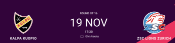 CHL : formation des équipes pour le match Zurich vs KalPa Kuopio