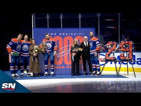 Leon Draisaitl honoré après son 1'000e point en NHL