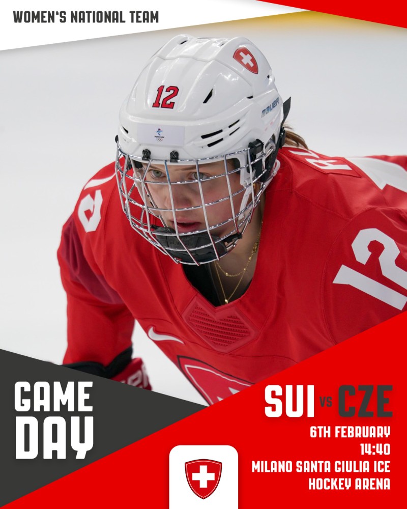 Aufstellung der Teams für das Spiel Schweiz vs. Tschechien