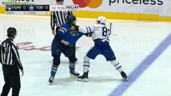 3 bagarres en 15 secondes dès la mise au jeu - Toronto Marlies vs Springfield Thunderbirds