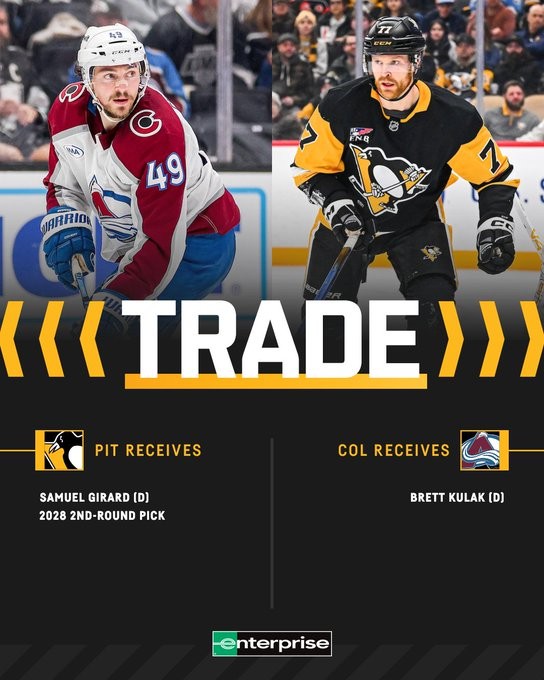 Echange entre les Penguins de Pittsburgh et l'Avalanche du Colorado